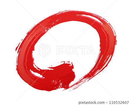 Illustration material of a circle with a three-dimensional effect that looks like it was drawn with a brush Illustration material of a circle with a three-dimensional effect that looks like it was drawn with a brush 110532607