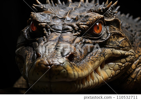 Large alligator head. Generative AI 110532711
