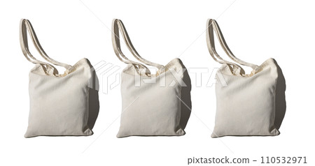 Cotton beige tote bag mockup, textile shopper, eco totebag mock up for design, isolated on white Cotton beige tote bag mockup, textile shopper, eco totebag mock up for design, isolated on white 110532971