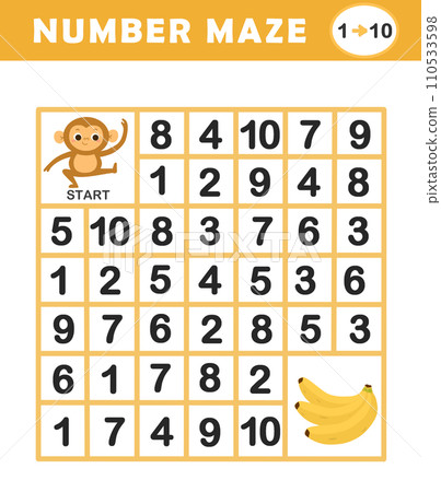 從 1 到 10 的數字迷宮 110533598