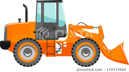 Wheel Loader Icon in Flat Style. Vector Illustration Wheel Loader Icon in Flat Style. Vector Illustration 110533608