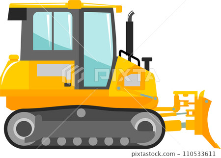 Bulldozer Icon in Flat Style. Vector Illustration Bulldozer Icon in Flat Style. Vector Illustration 110533611