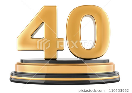 40 golden podium award, 3D rendering 110533962