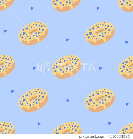 Seamless pattern with glazed donuts Vector illustration Seamless pattern with glazed donuts Vector illustration 110533985