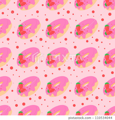 Seamless pattern with glazed donuts Vector illustration Seamless pattern with glazed donuts Vector illustration 110534044