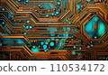 Luminous Gridscape: Electro-Copper Circuitry Unveiled 110534172