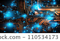Luminous Gridscape: Electro-Copper Circuitry Unveiled 110534173