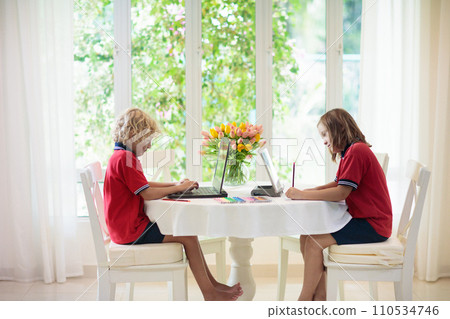 Homeschooling. School from home. Homeschooling. School from home. 110534746