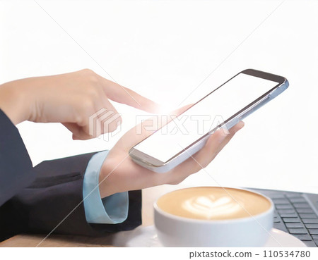 Woman's hand operating a smartphone, business woman Woman's hand operating a smartphone, business woman 110534780