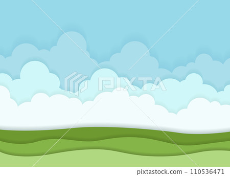 草原和雲彩景觀的插圖 110536471