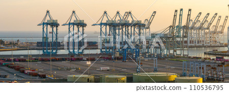 Thousands of shipping containers in the port of Long Beach near Los Angeles California. The Port of Long Beach in southern California during sunset. Thousands of shipping containers in the port of Long Beach near Los Angeles California. The Port of Long Beach in southern California during sunset. 110536795
