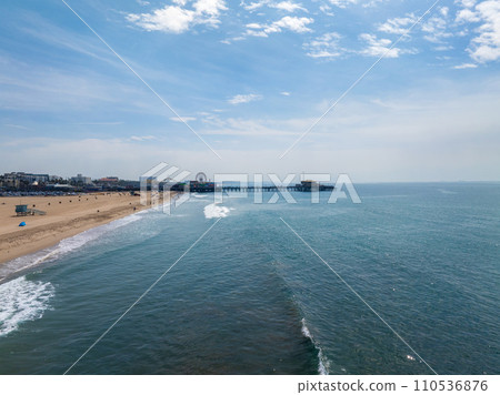 Aerial view of the shoreline in Venice Beach, CA. Aerial view to Venice beach, Los Angeles, California Aerial view of the shoreline in Venice Beach, CA. Aerial view to Venice beach, Los Angeles, California 110536876