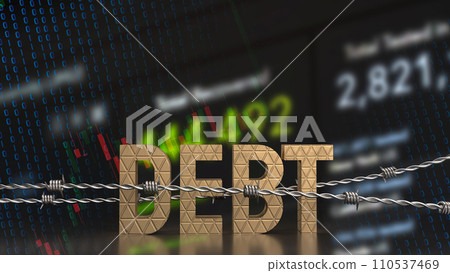 The debt on chart background for business concept 3d rendering. The debt on chart background for business concept 3d rendering. 110537469