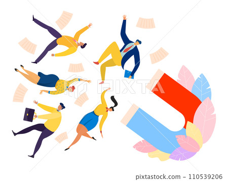 Attraction customers marketing strategy vector illustration. Distribution advertising on social networks increase audience loyalty 110539206