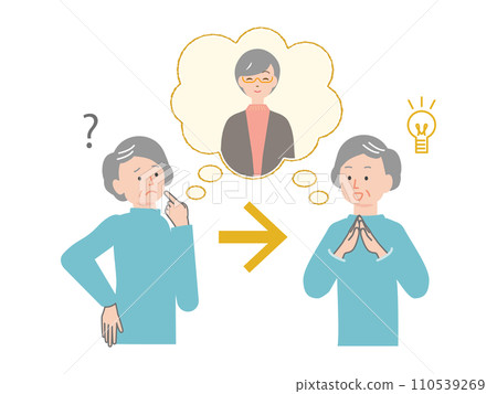 認知功能改善的老年婦女的插圖 110539269