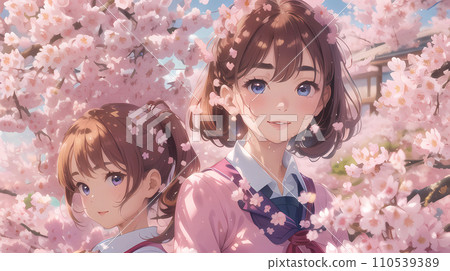 Surrounded by cherry blossoms Surrounded by cherry blossoms 110539389