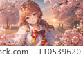 被櫻花包圍的女高中生 110539620