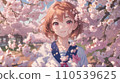 站在櫻花叢中的女高中生 110539625