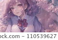 站在櫻花叢中的女高中生 110539627