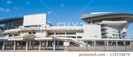 "Saitama Prefecture" Clear blue sky and scenery of Saitama Stadium 2002 110539679