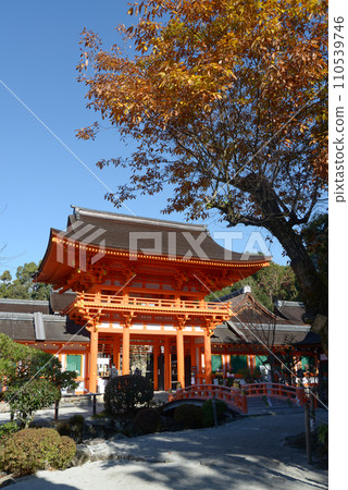 秋天 上賀茂神社樓門 京都市北區 110539746