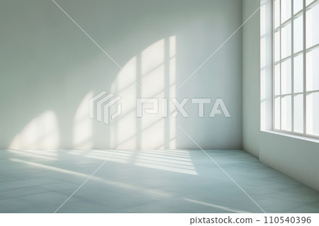 AI-generated content. White Wall in Minimalistic Room with Natural Light. Generative AI 110540396