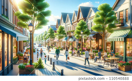 一個迷人小鎮的主街 110540888