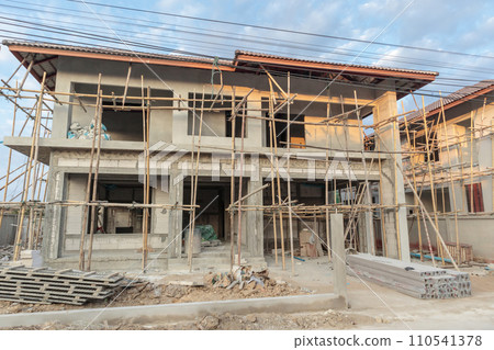 construction residential new house in progress at building site 110541378