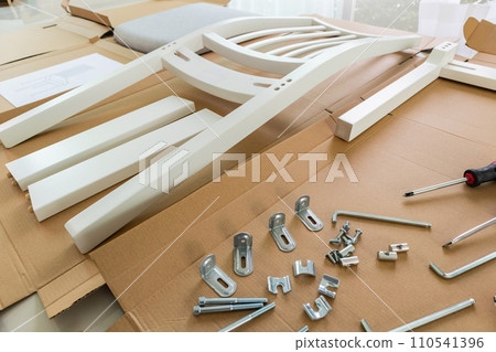 Assembly wooden chair furniture at home 110541396