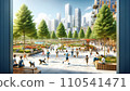 Vibrant city park scenery 110541471