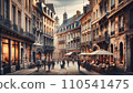 Busy street of an old European city 110541475