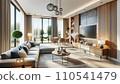 spacious modern living room 110541479