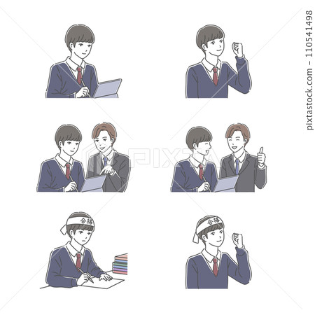 高中男生學習的插圖集 110541498