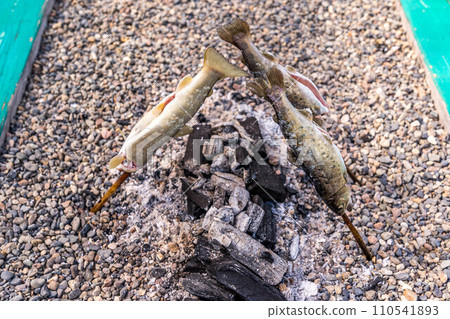 Charcoal-grilled river fish ~Blessings of nature~ Charcoal-grilled river fish ~Blessings of nature~ 110541893