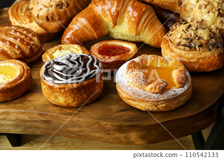 Various types of danish pastries 110542133