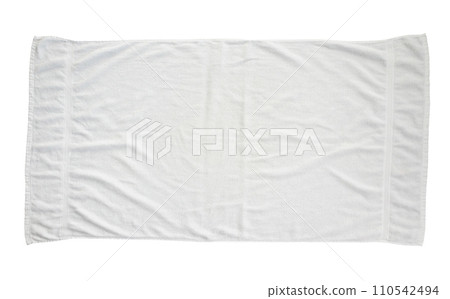 White beach towel isolated on white background White beach towel isolated on white background 110542494