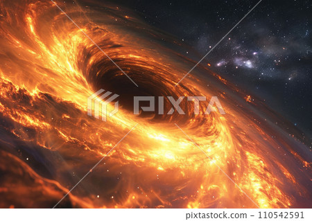 AI-generated content. Black Hole and Space background deep space. Generative AI 110542591