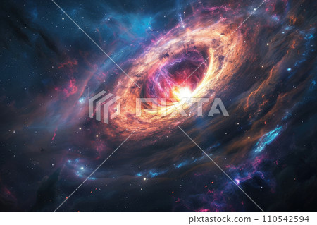 AI-generated content. Black Hole and Space background deep space. Generative AI 110542594