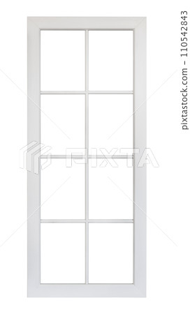 Real vintage house window frame isolated on white background Real vintage house window frame isolated on white background 110542843