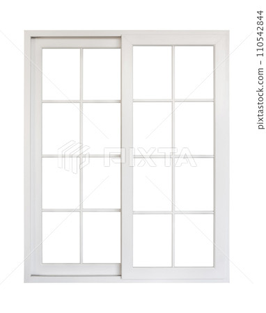 Real vintage house window frame isolated on white background Real vintage house window frame isolated on white background 110542844