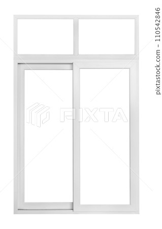 Real modern house window frame isolated on white background 110542846