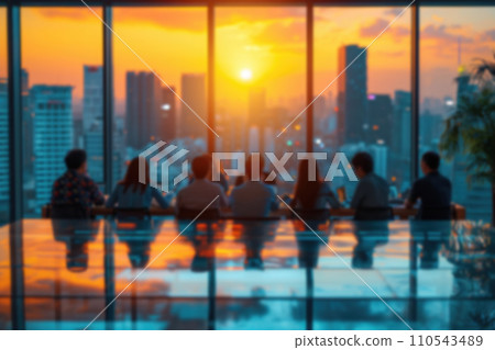 AI-generated content. Group of Business at meeting room. Blur background. Generative AI 110543489