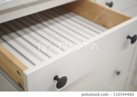 top view of a opened empty drawer  110544488