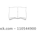 Hand drawn open book frame black and white illustration 110544900