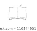 Hand drawn open book frame black and white illustration 110544901
