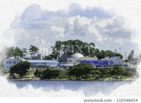 水彩風格 三國越前松島水族館 福井縣堺市 110546054