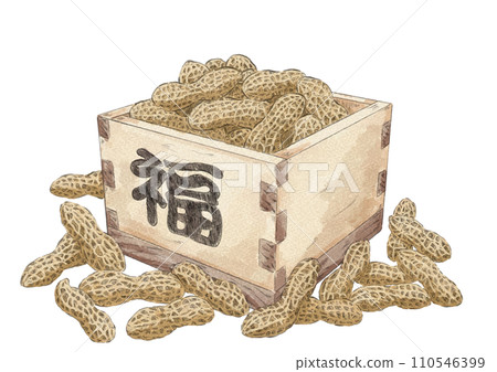 節分滿溢的花生插圖（水彩風格） 110546399