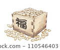 Illustration of overflowing beans for Setsubun (watercolor style) 110546403