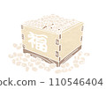 Illustration of Setsubun overflowing beans (print style) 110546404