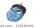 Illustration of blue demon mask (watercolor style) 110546409